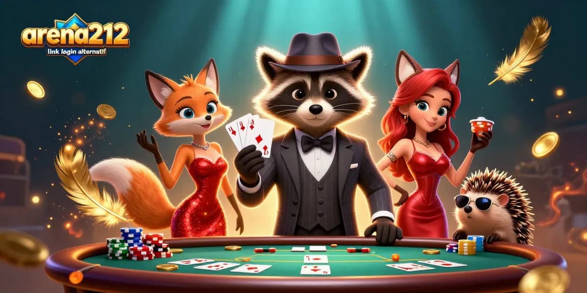 Rasakan keseruan bermain dengan arena212 link login alternatif dan kartu poker dalam ilustrasi menarik ini.