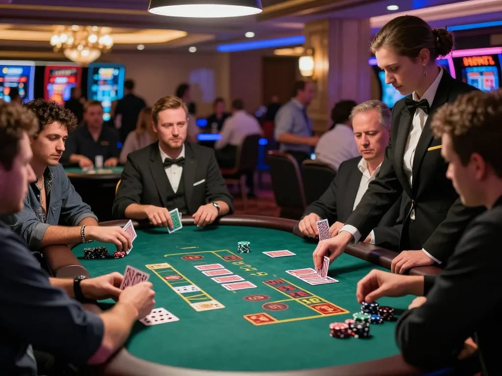 Rasakan APK Ulat123 melalui aksi blackjack langsung yang intens dengan pemain dan dealer di meja kasino premium