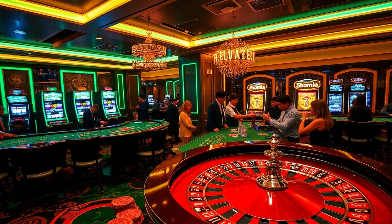 Players celebrating wins at bro138 casino tables during New Year's Eve, filled with excitement and festive energy.