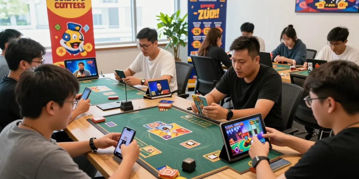 Diverse players enjoying gamebaidoithuong is in an engaging online gaming environment with vibrant visuals.