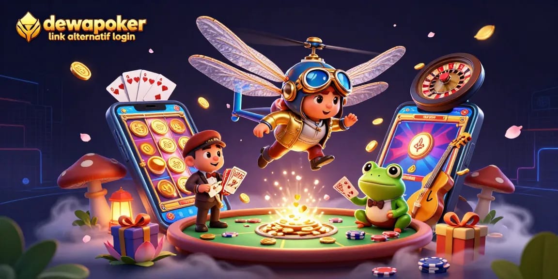Experience exciting gameplay with dewapoker link alternatif login, featuring vibrant 3D casino elements.