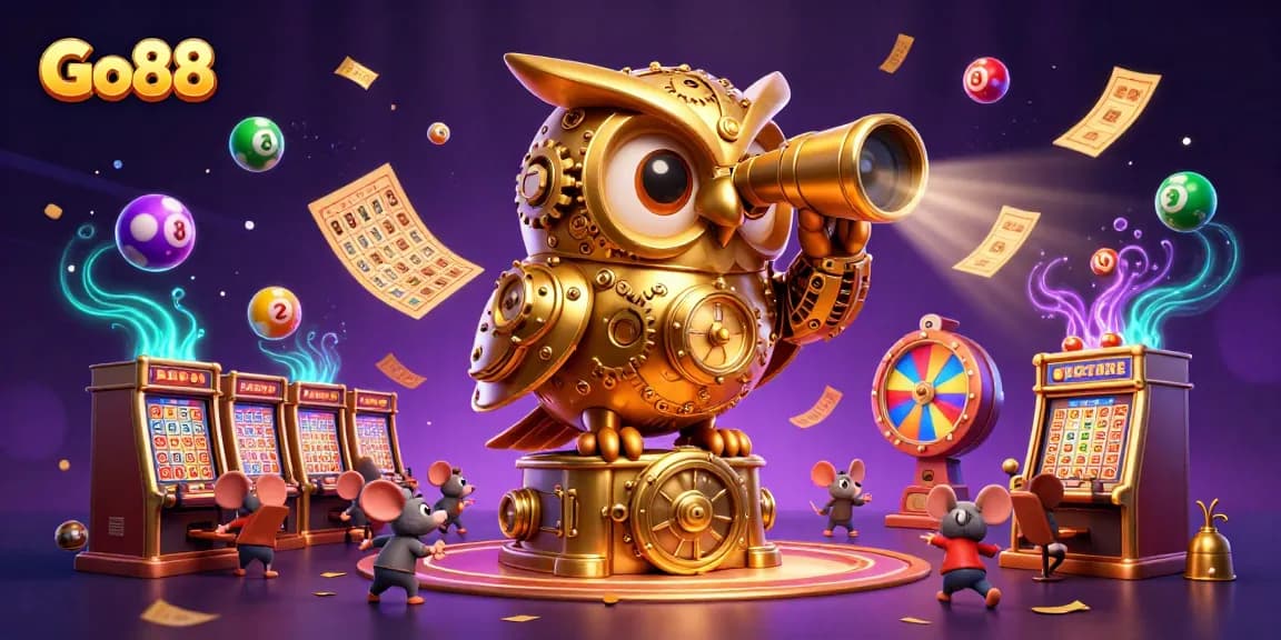 Experience winning moments at Go88 with vibrant casino elements and detailed illustration.