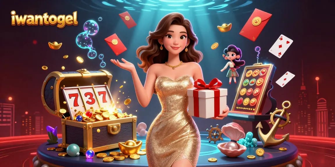 Experience iwantogel slots with beautiful imagery of a festive casino theme, celebrating big wins and excitement.