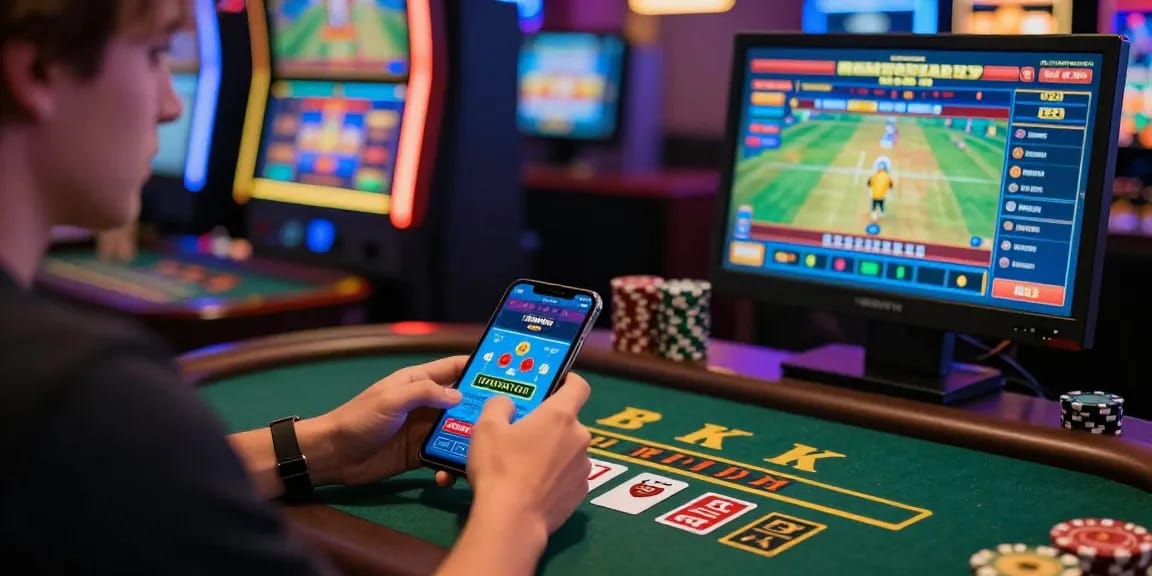 Immersive gaming experience with esportes da sorte paraguay on mobile, showcasing live dealer blackjack and vibrant casino atmosphere.