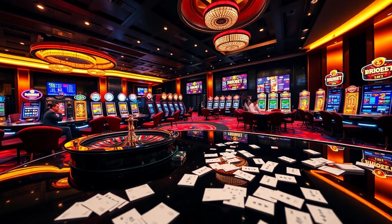 Experience thrilling gaming action at nhà cái Man88 with vibrant slots and live betting tables.