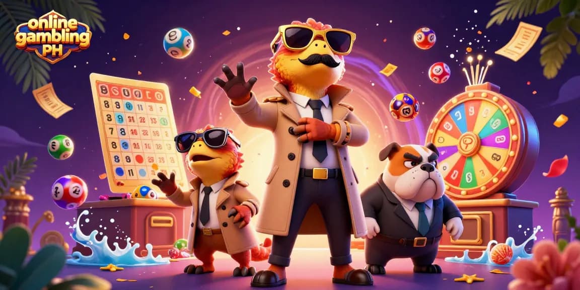 Experience the thrill of online gambling PH in a vibrant VIP casino scene filled with lottery balls and prizes.