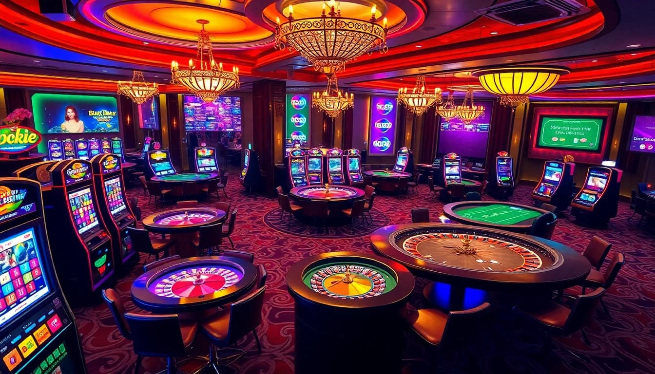 Experience the thrill of eejl with engaging casino tables, vibrant poker chips, and glowing slot machines.