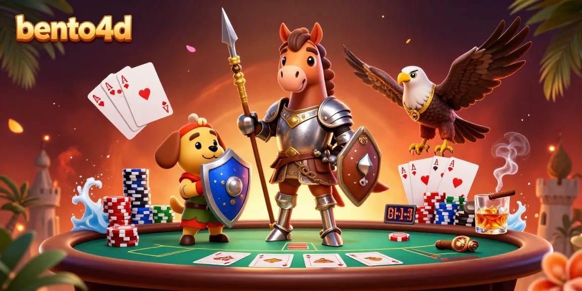 Ikuti aksi poker yang mendebarkan di bento4d dengan kesatria dan elemen perjudian legendaris.