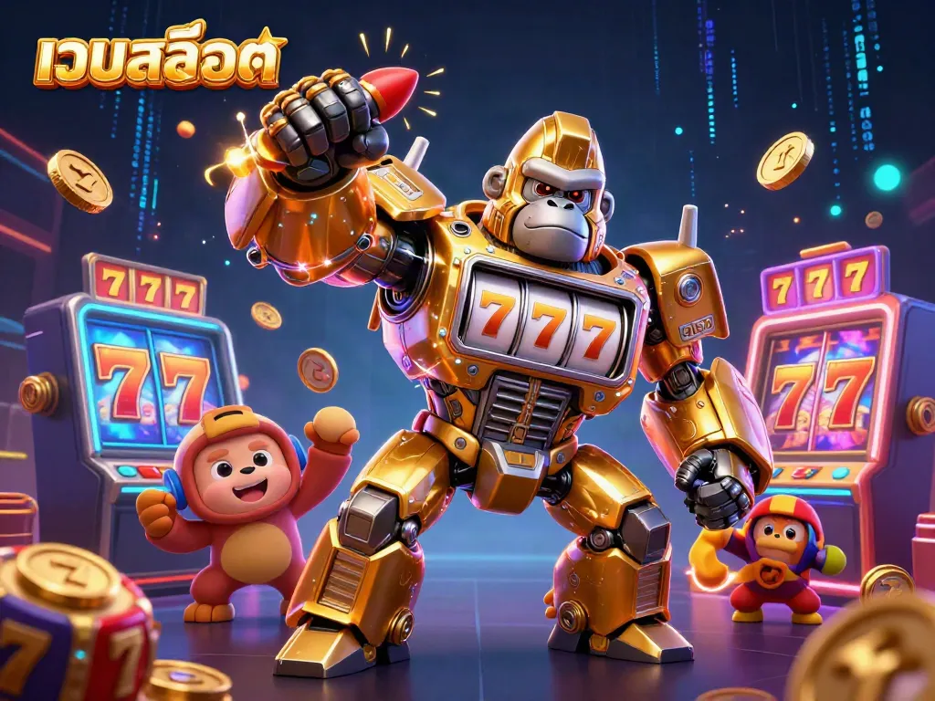 ภาพการ์ตูน 3D ของเว็บสล็อตที่เต็มไปด้วยเกมและการชนะรางวัล