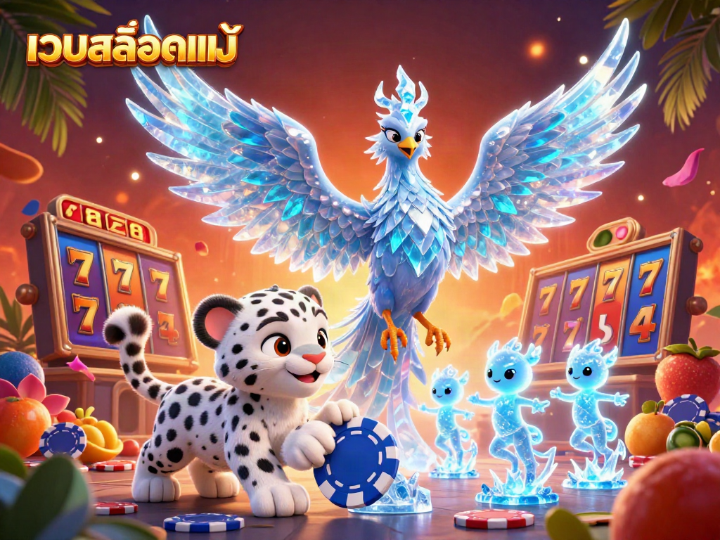 Engaging slot gaming scene highlighting เว็บสล็อตแท้ with vibrant characters and casino elements.