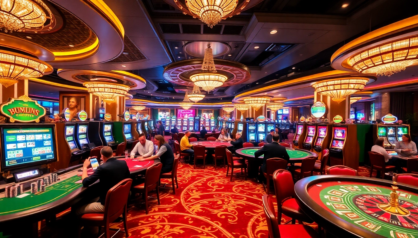 Players enjoying high-stakes games at jl55 club, surrounded by vibrant casino atmosphere.