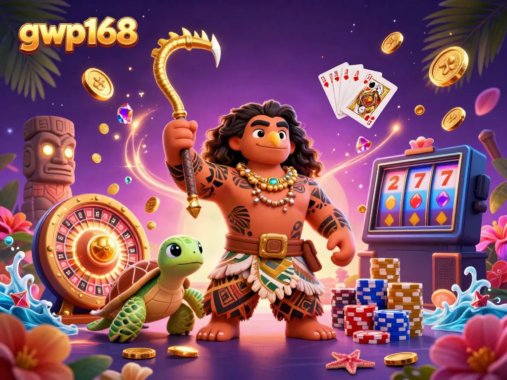Gwp168 menawarkan pengalaman bermain slot yang seru dengan koin emas dan tumpukan chip poker.