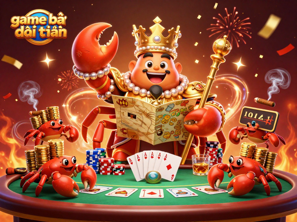 Experience the thrill of game bài đổi thưởng with vibrant casino characters and festive elements.