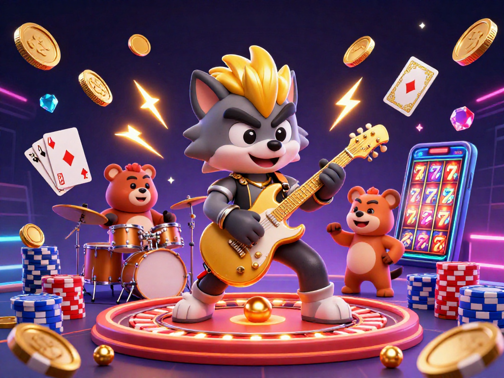 Experience the excitement with agen sbobet in this vibrant casino illustration featuring thrilling game elements.
