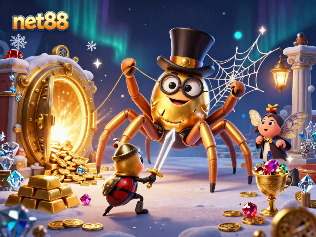 Experience net88's enchanting casino adventure with vibrant characters and treasures