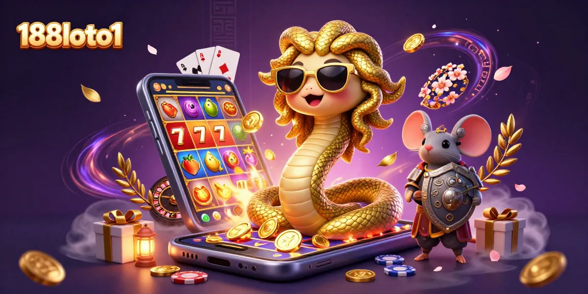 Engage with 188loto1 in a dynamic 3D casino scene featuring exciting game elements and vibrant characters.