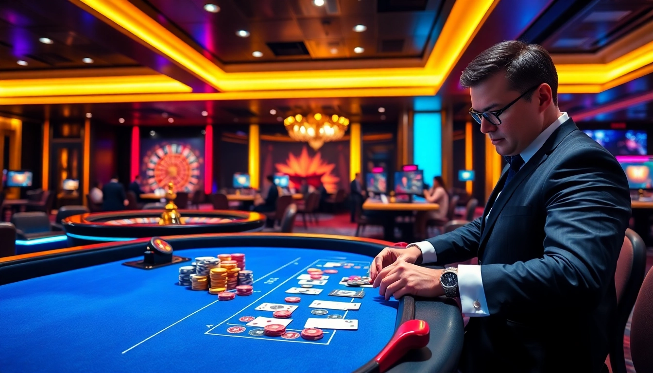 Experience the excitement of online gaming at https://mk8th.net/ with a professional dealer and vibrant casino atmosphere.