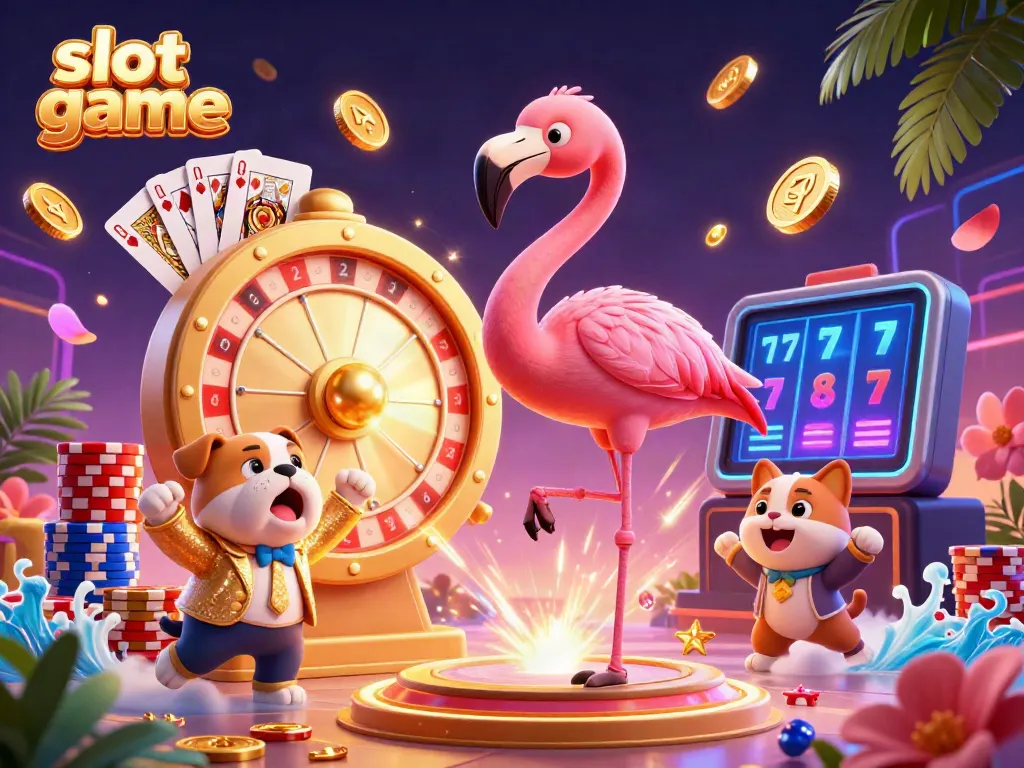 Engage in thrilling slot game experiences with vibrant characters and dynamic casino elements.