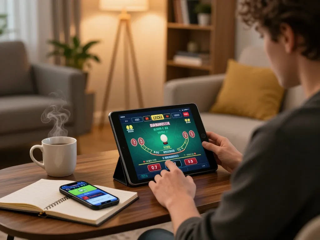 Gameradar showcases a person strategically betting in an upscale online blackjack setting
