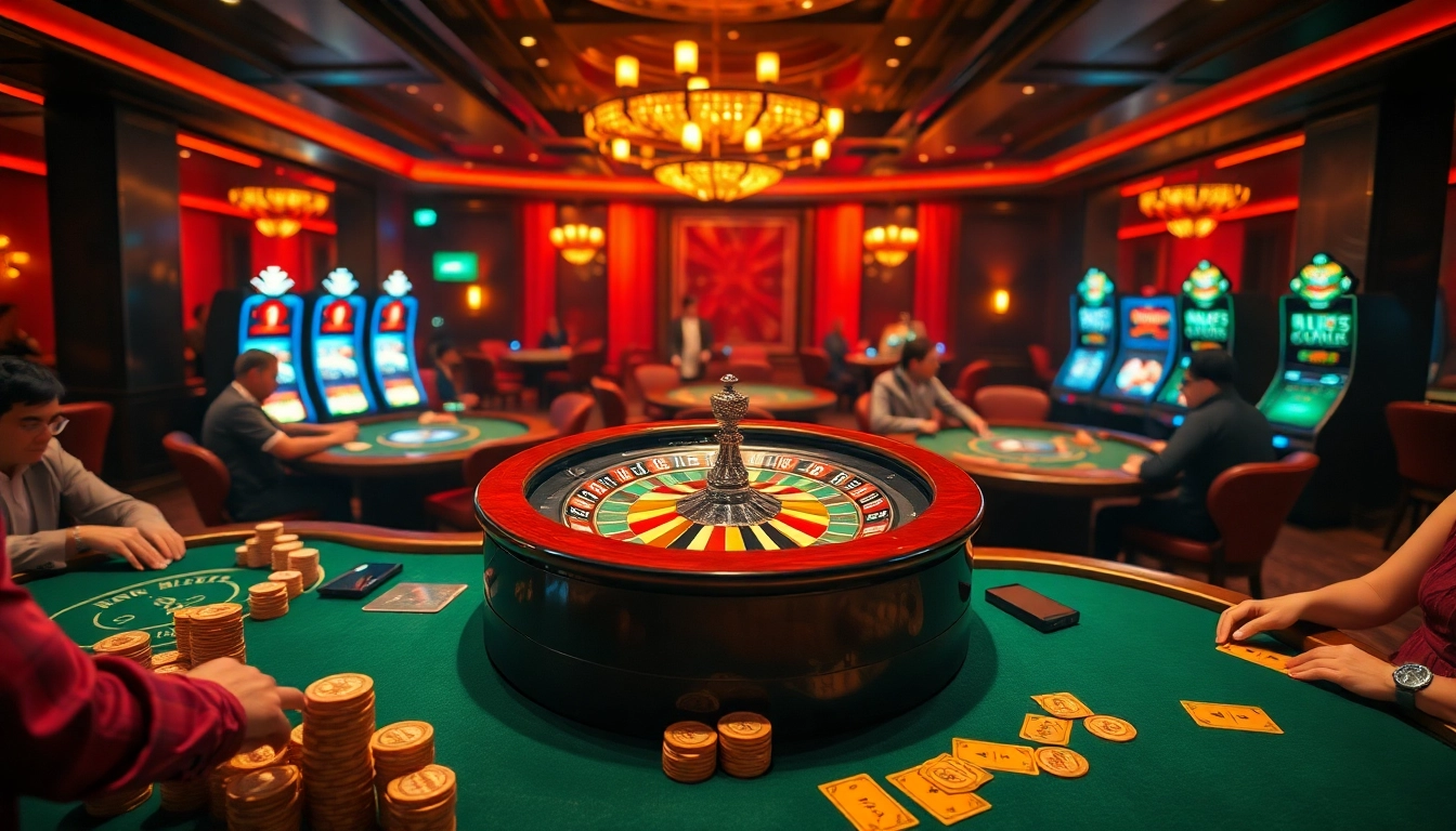 Experience the thrill of playing 22JL at vibrant casino tables, featuring roulette and poker.