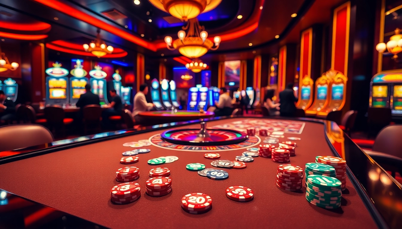 Experience thrilling games at trang chủ gg88 with vibrant casino elements, chips, and cards.