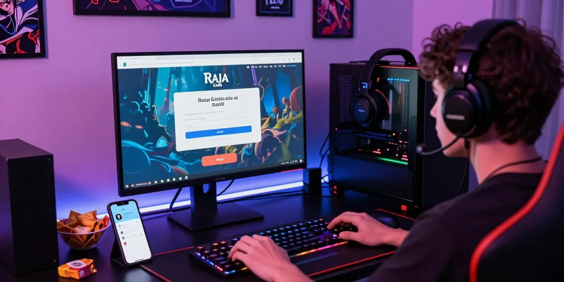 Engaging user experience during Raja Game login on vibrant gaming setup.