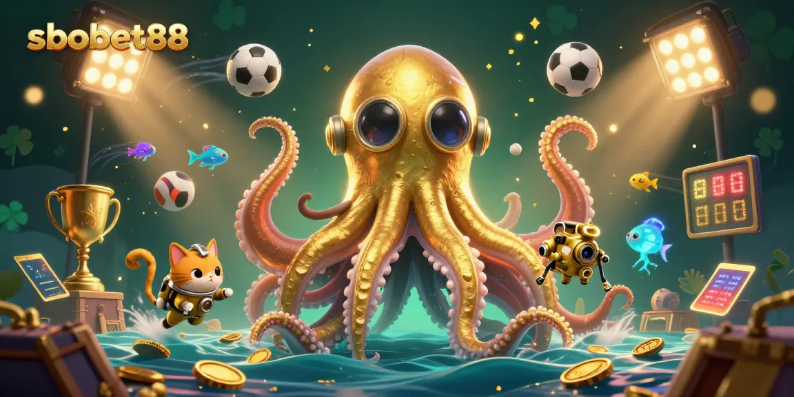 Experience thrilling sbobet88 gameplay amidst dynamic sports elements and a lively underwater scene.