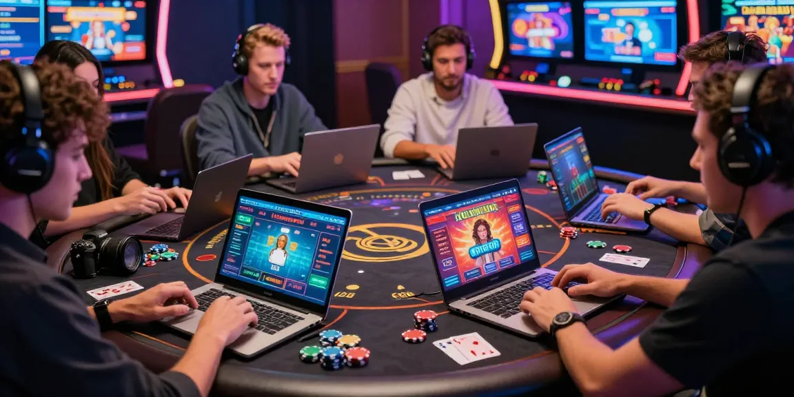 Players explore new online casinos in the UK with vibrant games and interactive experiences, showcasing modern gaming technology.