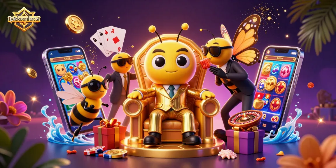 Engage with tylekeonhacai for thrilling slot game experiences in a vibrant 3D casino setting.