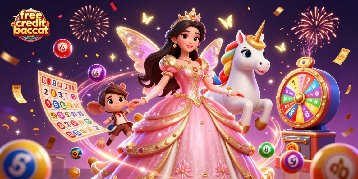 Experience free credit baccarat with a glamorous Asian woman, unicorn, and dynamic casino elements.