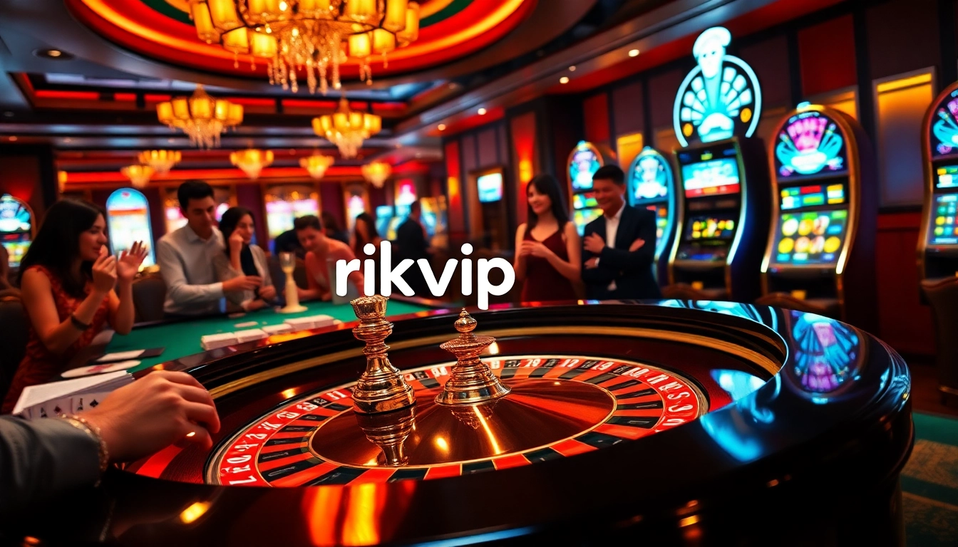 Players enjoying an exciting roulette game at the luxurious rikvip casino, celebrating winning moments.