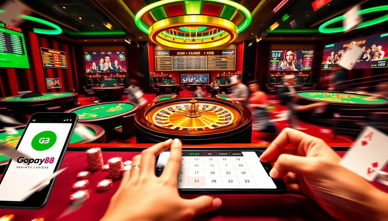 Gopay88 Daftar offering thrilling casino action, featuring diverse games, vibrant tables, and immersive online play.