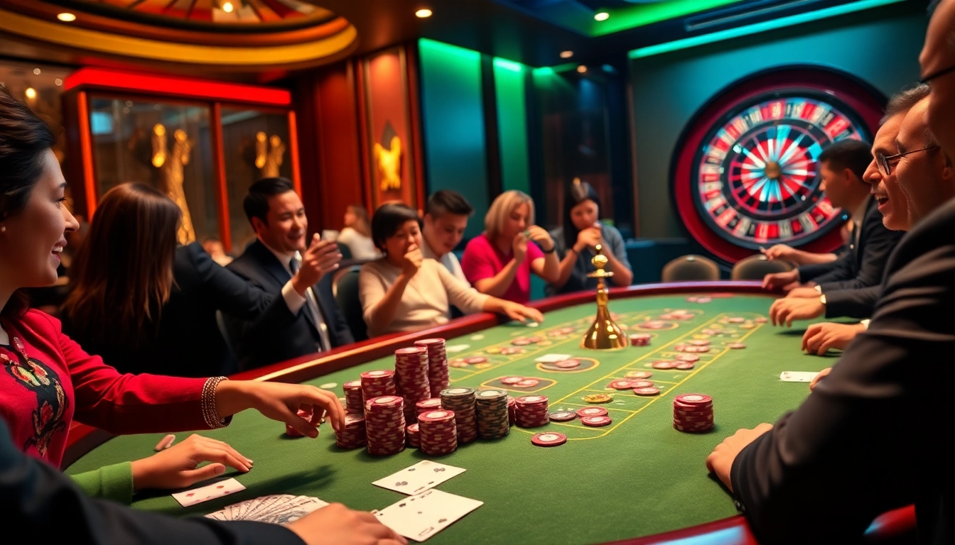 Players engage in intense poker action at a luxurious table, inspired by https://go8.cash/.