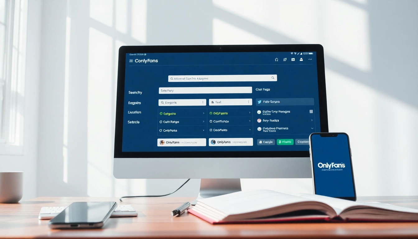 OnlyFans Search interface showcasing advanced filters and user-friendly layout for finding creators.
