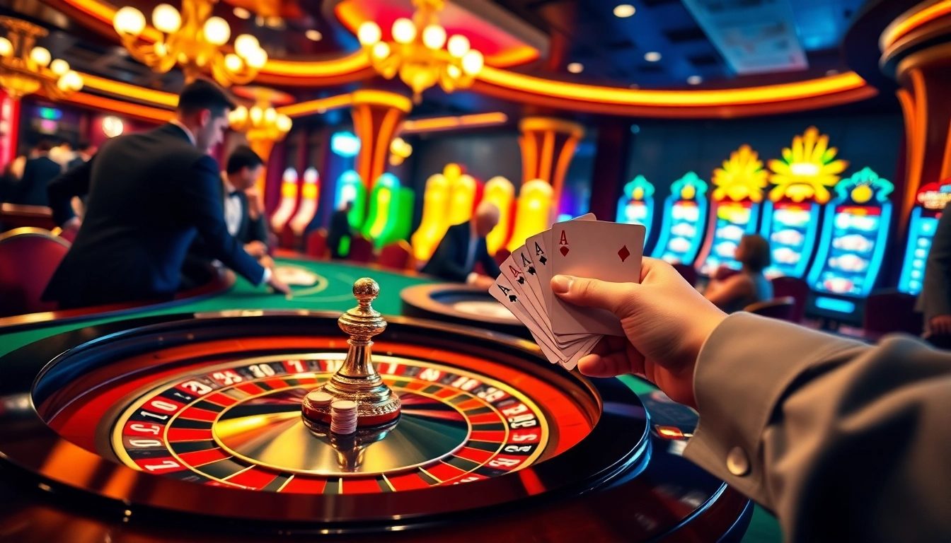 Players enjoying high-stakes gaming at the luxurious 13win casino atmosphere.