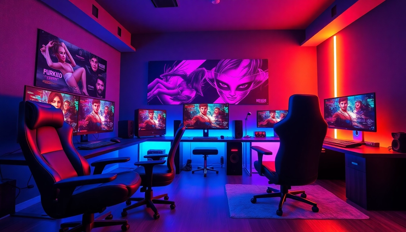 Exciting gaming environment showcasing immersive porn game visuals