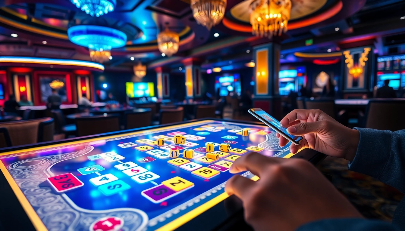 חוֹווה את ההתרגשות של רמיקוב אונליין עם אריחים בהירים ואלמנטים של קזינו על המסך.