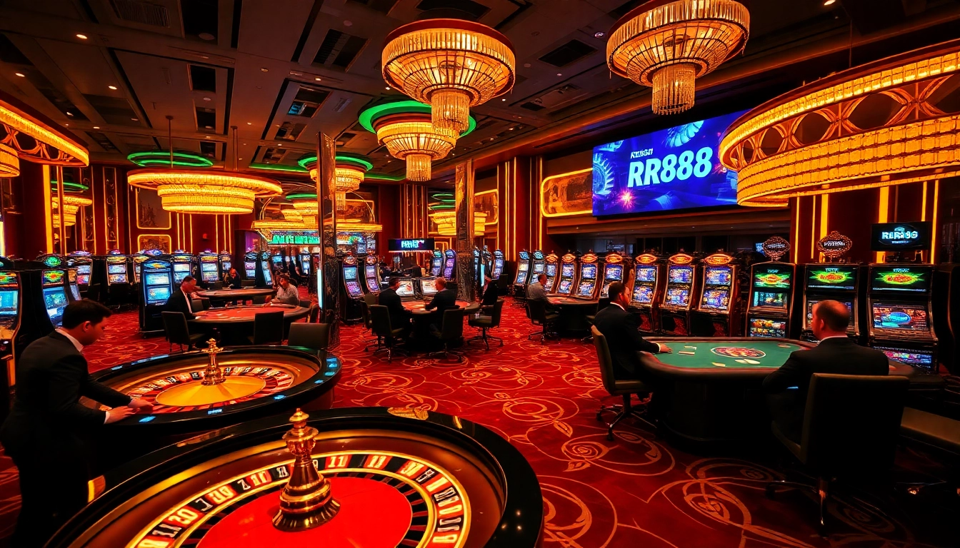 Experience the thrill of RR88 gaming with vibrant casino tables and engaging players.