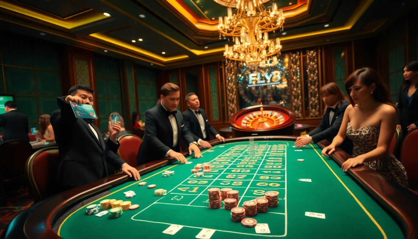 Experience the excitement of FLY88 with players engaging in a thrilling casino game atmosphere.