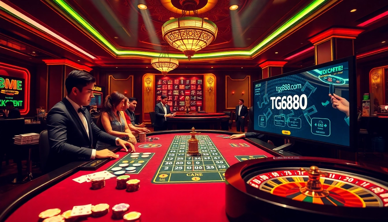 Experience the excitement at tg88.com with vibrant casino games, colorful chips, and thrilling action.