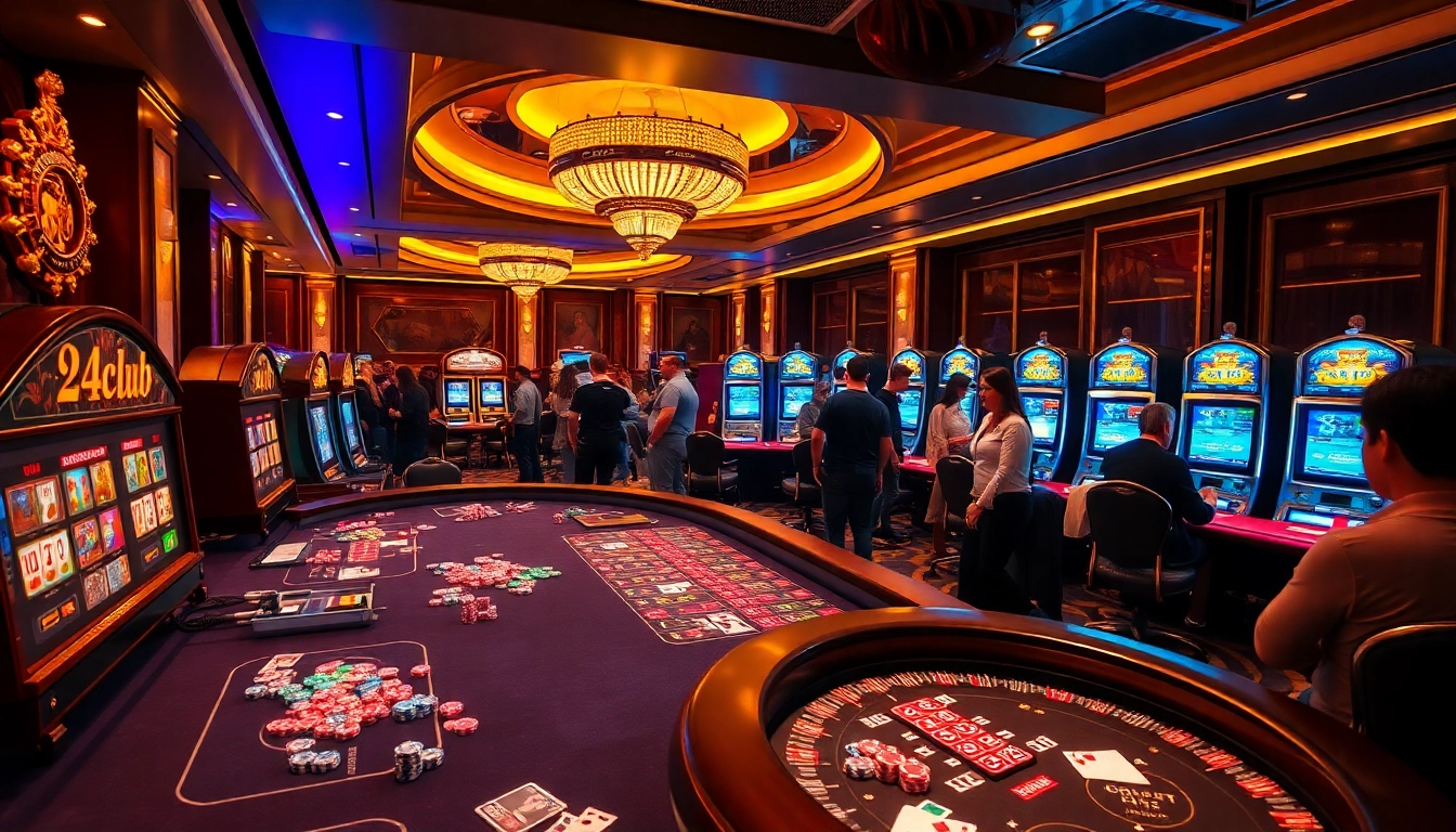 Trải nghiệm lối chơi kịch tính tại 24kclub với bàn casino sống động và những máy đánh bạc thú vị.