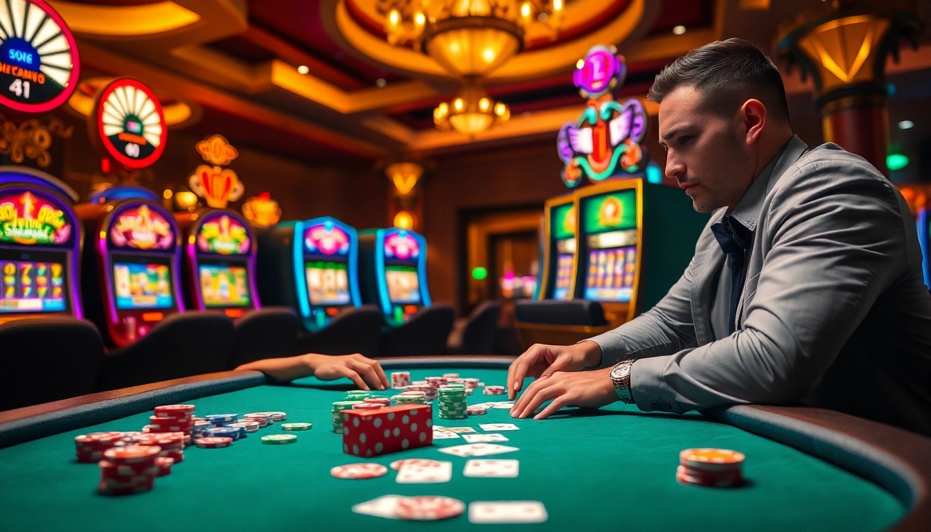Experience high-stakes gaming at GO88 with poker chips and cards on a luxurious casino table.